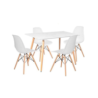 Rectangular Table & 4 Chairs - White