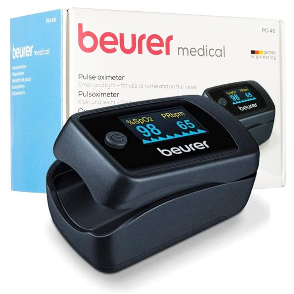 Beurer Pulse Oximeter: Oxygen Saturation, Pulse Rate, Perfusion Index PO 45