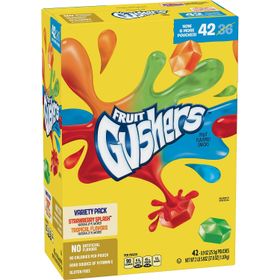 Betty Crocker Fruit Gushers Variety Pack Fruit Flavored Chewy Sweets ...