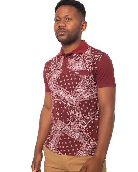 Restless Paisley Pattern Polo Navy