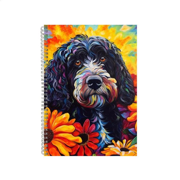 Adorable Portuguese Water Dog Neon Notebook Gift Idea A4 Notepad Pad 70