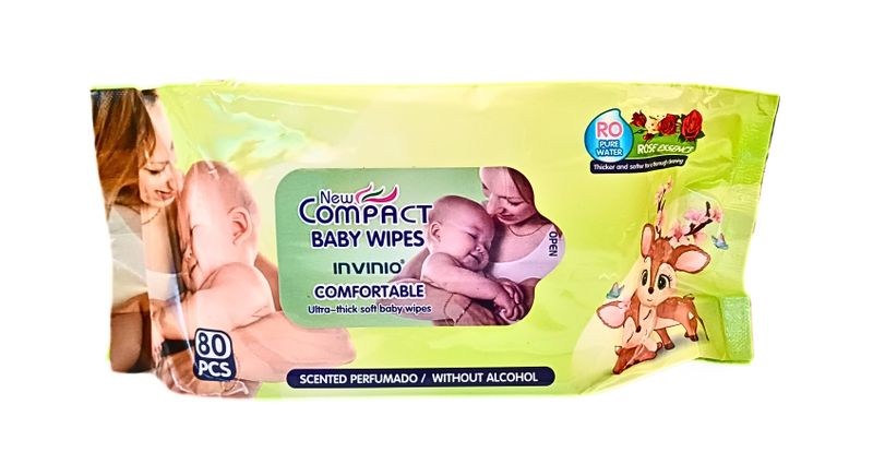 Compact Baby Wipes-Ultra Thick Soft &amp; Comfortable Cleansing Wipes (80 Pack)
