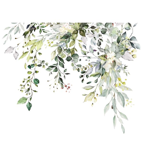 Home Decorative Self Adhesive Toilet Plant Leaves Sticker - 30cm