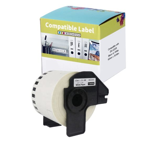 INKWAREHOUSE DK-22205 Continuous Labels 62mm x 30.48m