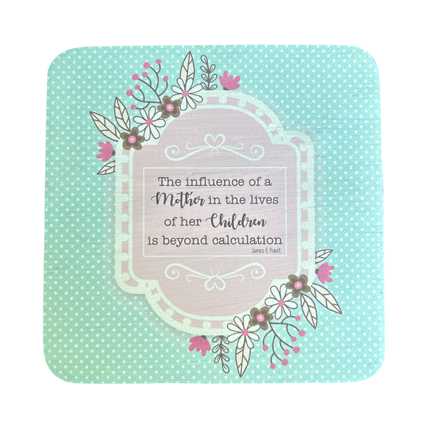 Pine Plywood Quote Block - The Influence of a Mother is Beyond Calculation