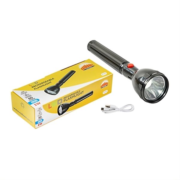 Radiant Rechargeable Flashlight Black LED 1w 6500K