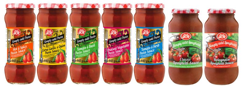 All Joy Pasta Sauce Pack of 7 Bottles x 440g - Assorted Flavours