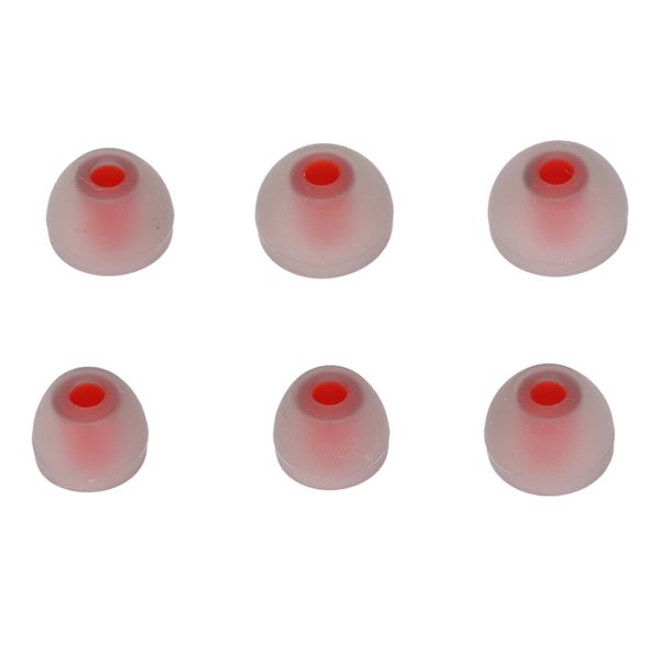6 Pieces silicone earbud tips red grey