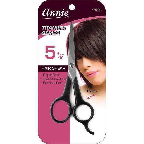 Ann05014 - Annie - Hair Shears 5.5" Black Titanium Coat - 4 Pack