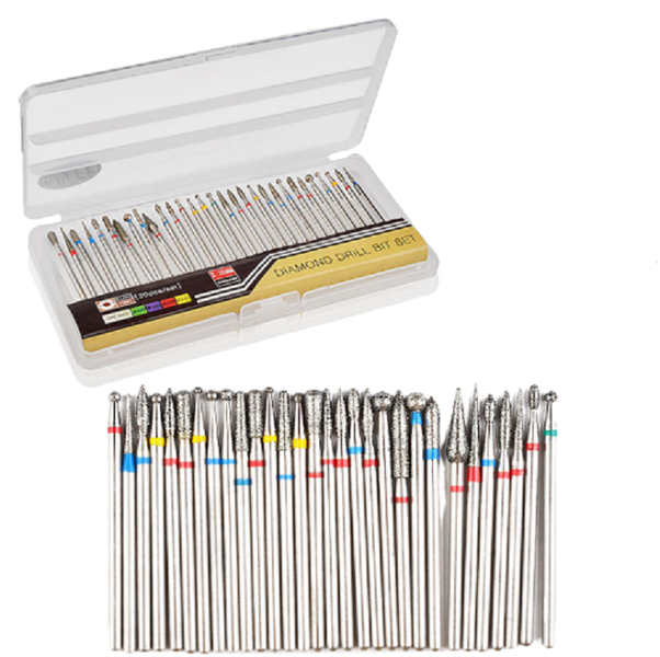 Blue and Red 30 Pieces Electric Diamond Drill Bit Set