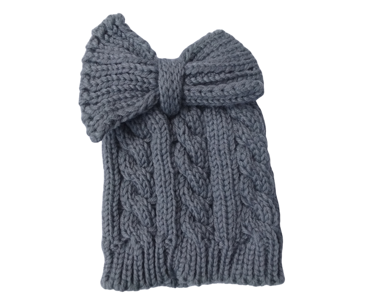 Cable Knit Ponytail Beanie - Winter Warm Stretch Hat with Hair Opening