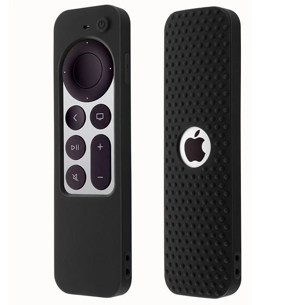 Black Safety Silicone Protective Remote Case compatible with Apple TV Series 6 Gen