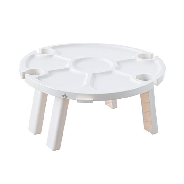 Outdoor Plastic Foldable Wine Table Wine Glass Holder Snack Dish