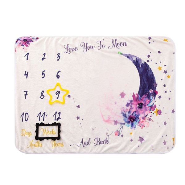 Baby Moon and Star Milestone Blanket