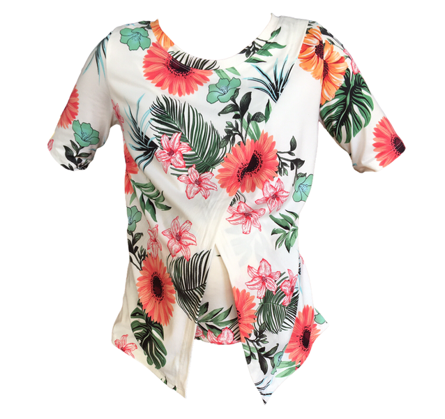 Short Sleeve - White Floral image
