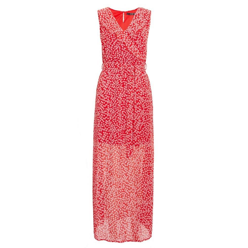 Quiz Ladies Red & White Floral Wrap Maxi Dress | Shop Today. Get it ...