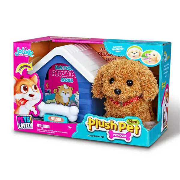 Plush Pethouse Brown Dog With Bone