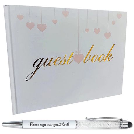 Gold Foiled Hearts Wedding or Function Guest Book Pen Set Image