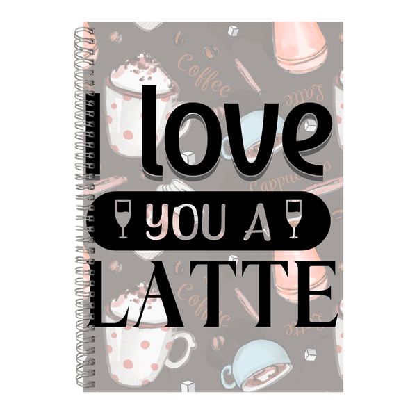 Coffee Latte A4 Notebook Pad with Lines Trendy Graphic Birthday Present 024