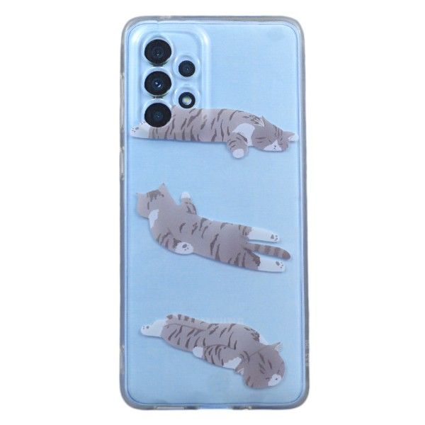 Sleepy Cats Print Phone Case compatible with Samsung S21 Ultra - Transparent