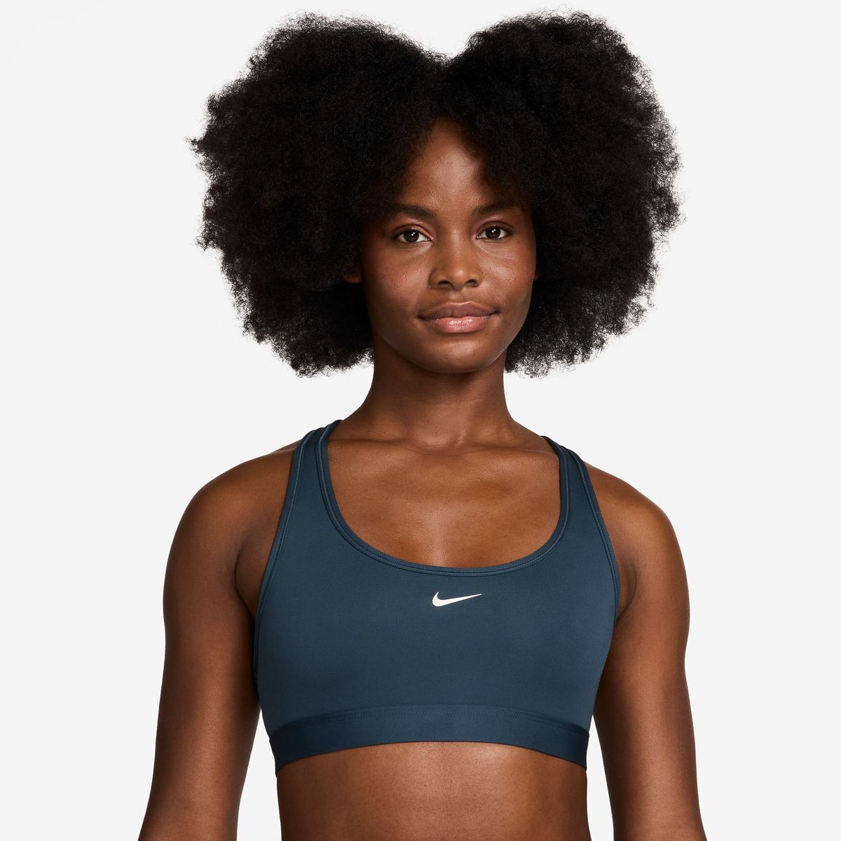 Nike Women's Swoosh Light Support Non-Padded Sports Bra - Armory Navy/White