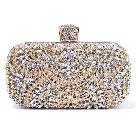 Silver bridal clutch online bag