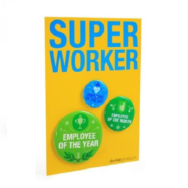 Super Worker employee pin badge
