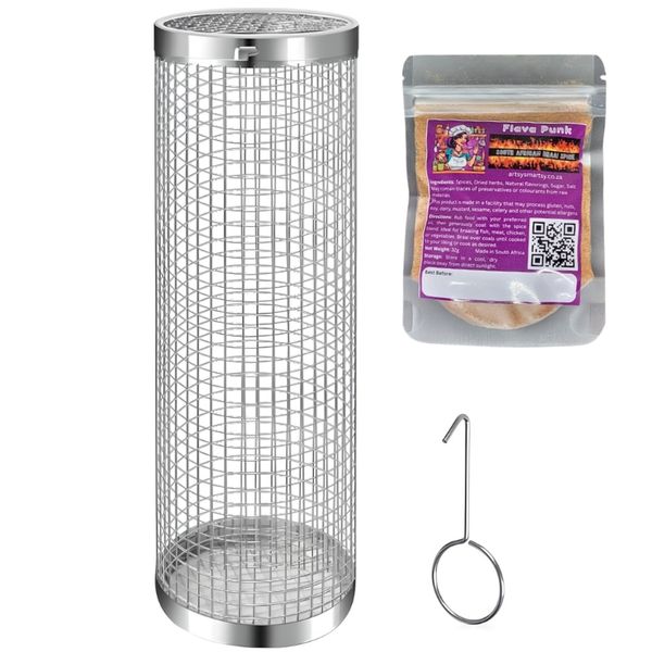 Braai Cylinder with Hook &amp; Flava Punk South African Braai Spice Blend