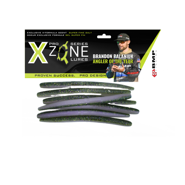 X Zone Whiplash Shad Lure Baby Bass Green