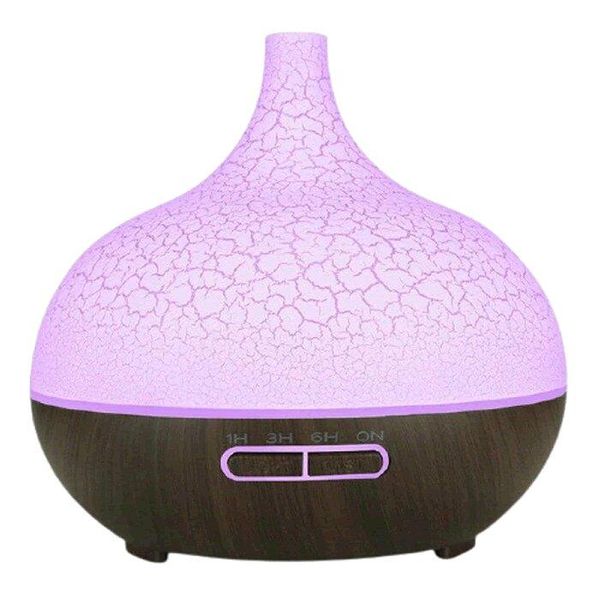 Aroma Air Humidifier Diffuser With 7 LED Color Options - Dark Wood Grain
