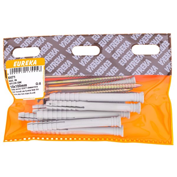 EUREKA Nail-In Anchor Nylon Countersunk 10 x 100mm Q:8 6V71
