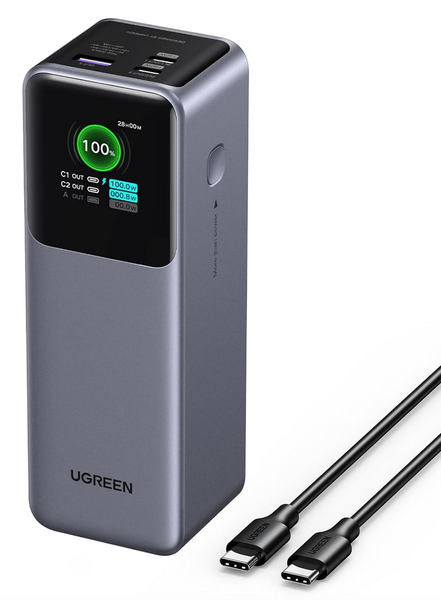 UGreen 25 000mAh 200W Nexode Power Bank With Smart Digital Display - Grey