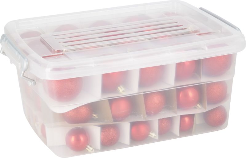 70 Red Xmas Balls in 3 Sizes &amp; Finishes - Storage Box Included
