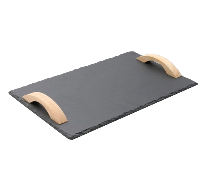 Charcoal Serving Tray with Handles
