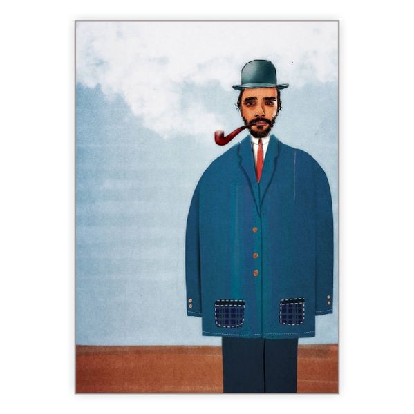 Vintage Man Smoking Pipe - A1 Poster