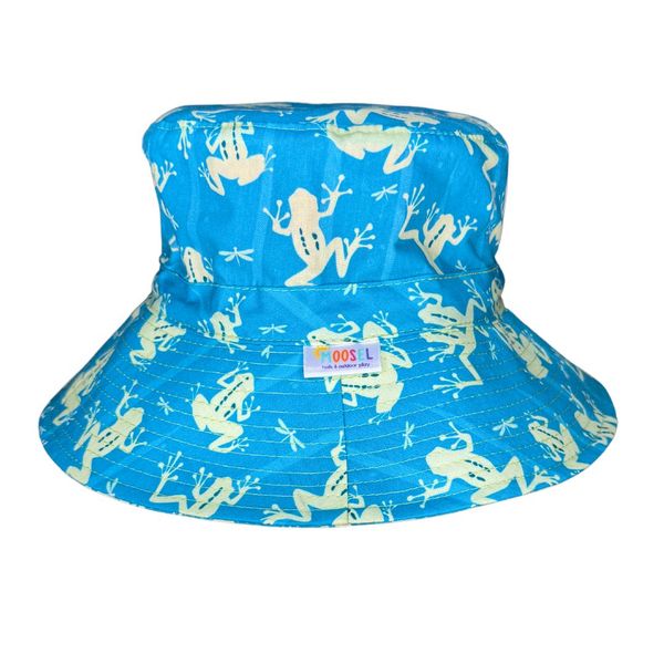 Baby Toddler Bucket Sun Hat Green Frogs