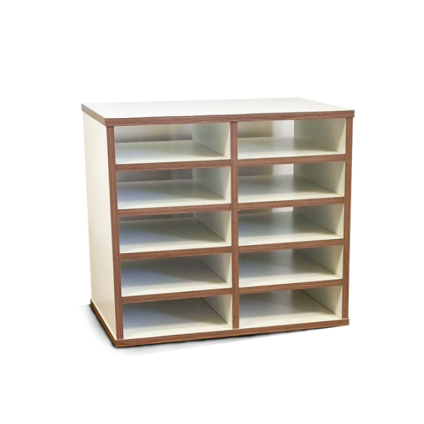 Modern White 10-Slot Bookshelf Organizer - Perfect Space-Saving Storage