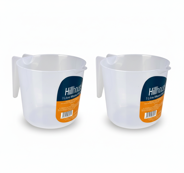 Hillhouse 1l Measuring Jug - BPA-Free Plastic for Cooking &amp; Baking - 2 Pack