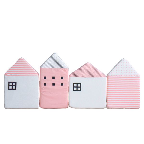 iKids 4 Houses Bumper Cushion Pink