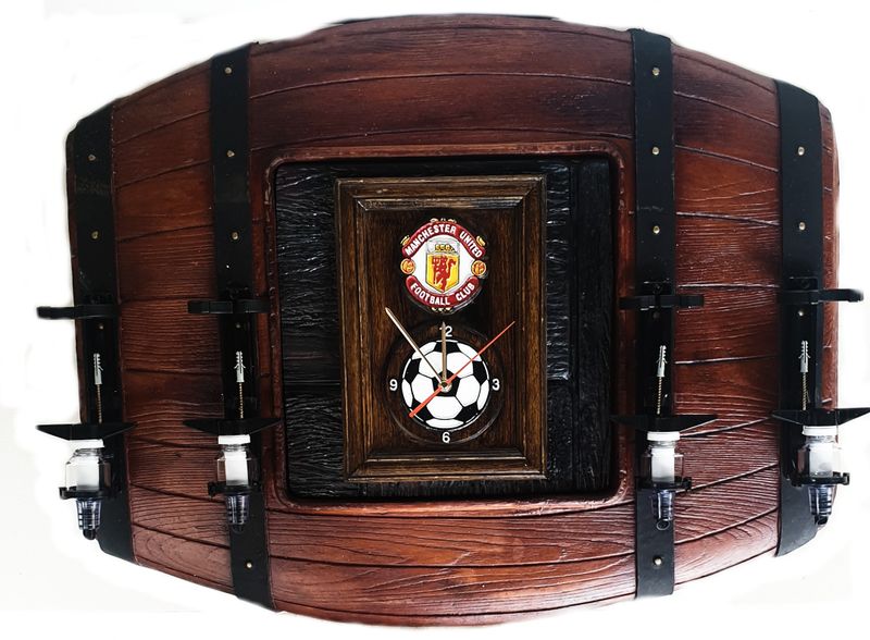 Manchester United 4 Optic Liquor Dispenser Clock