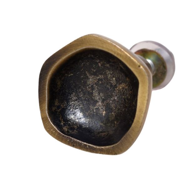 Round Iron and Brass Drawer Knob