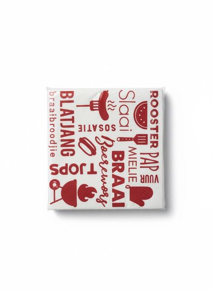 2-Ply Serviettes with Braai Design - 100 Soft &amp; Absorbent Table Napkins