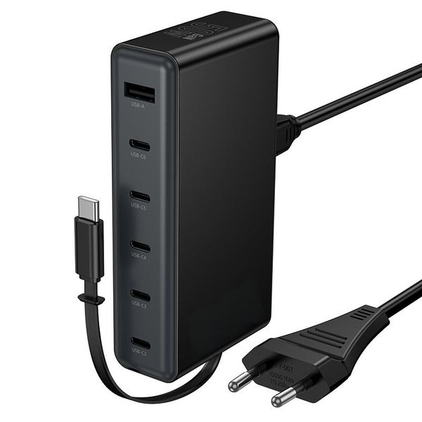 6-Port USB Charging Hub Quick Charge Detachable Power Cord Included