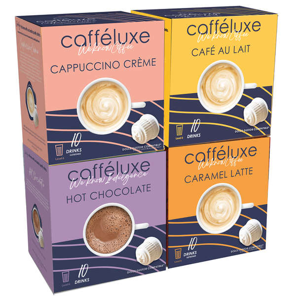 Caffeluxe Dolce Gusto Compatible Coffee Capsules Variety Pack | 40 Box