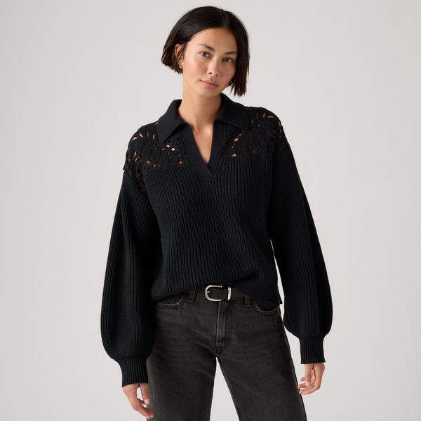 Levi's Women's Bianca Crochet Polo Sweater