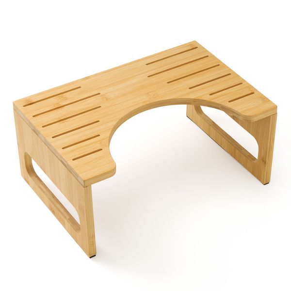 Chenshia Bamboo Toilet Stool 41cm Non-Slip Foldable Squat Step &amp; Potty Aid