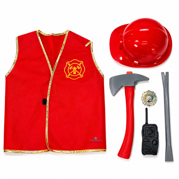 Fireman Vest &amp; Accessories Set for Kids - Age 3-6