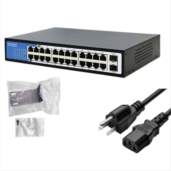 24+2Sfp Ethernet Switch Gigabit Hub Switch for Small Lan Us Plug