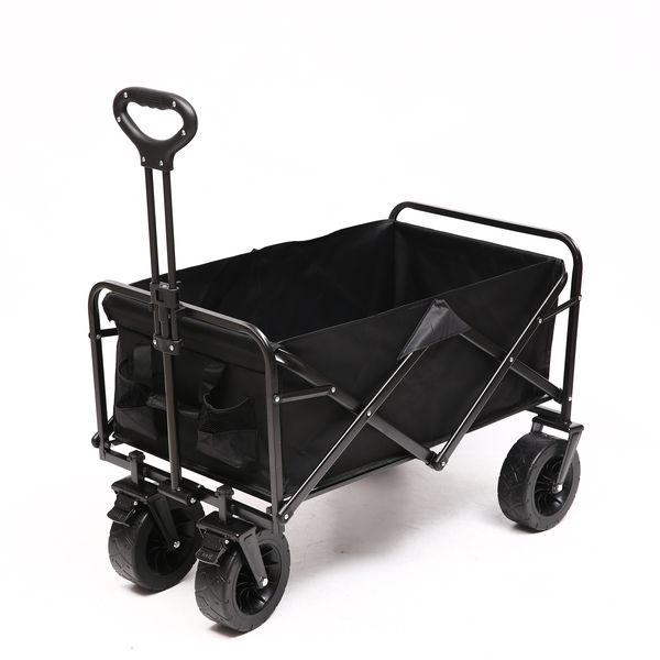 Leisure Quip Utility Wagon - Black with rubber wheels - capacity 150kg
