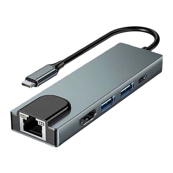 5-in-1 USB-C Hub with HDMI, Card Reader Compatible with MacBook